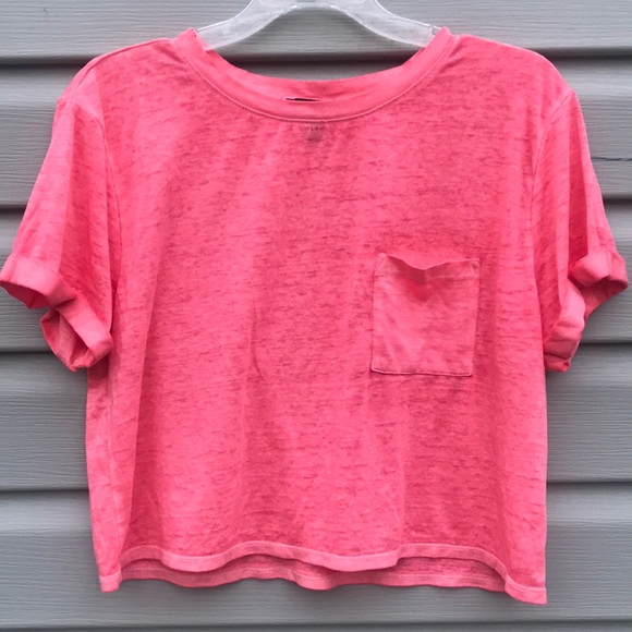 Forever 21 Tops - Bubblegum Pink Burnout Cropped Tee